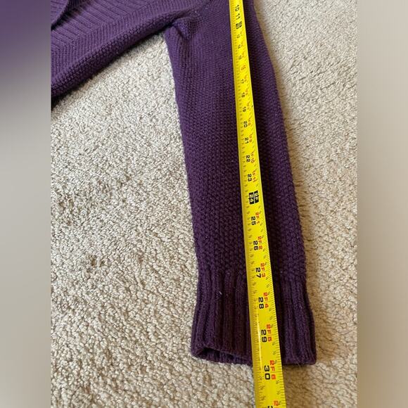 LL Bean Sweater Womens Small Purple Heathered Vintage Knit Long Cardigan Casual - Picture 8 of 11